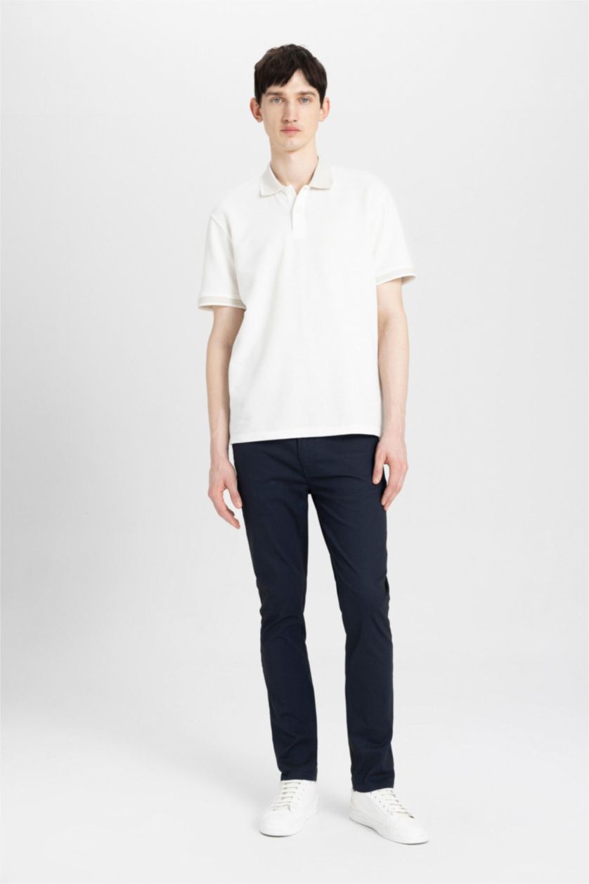 رجالي كحلي بنطلون تشينو سليم فيت برجل ضيقة