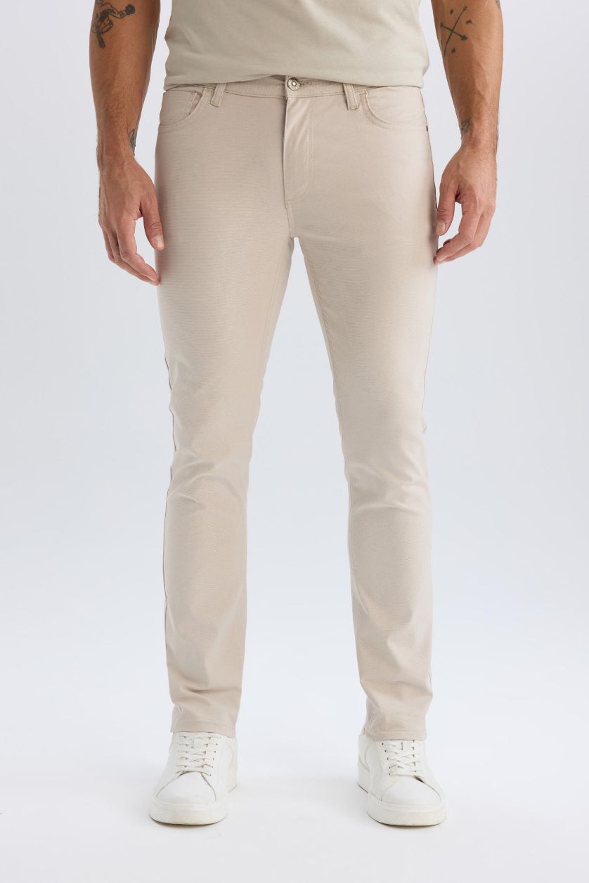 Man Sand Slim Fit Super Skinny Hem Trousers