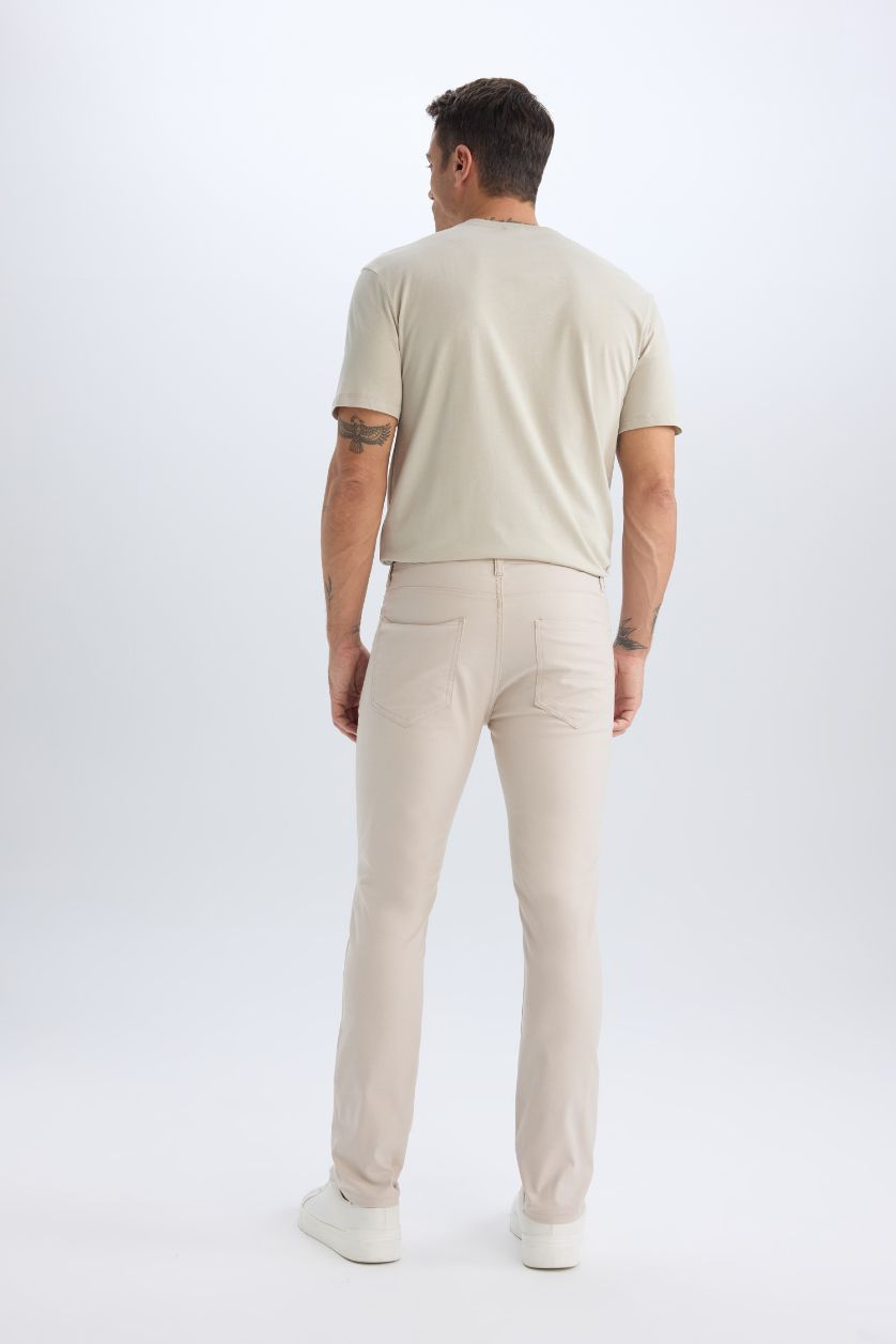 Man Sand Slim Fit Super Skinny Hem Trousers