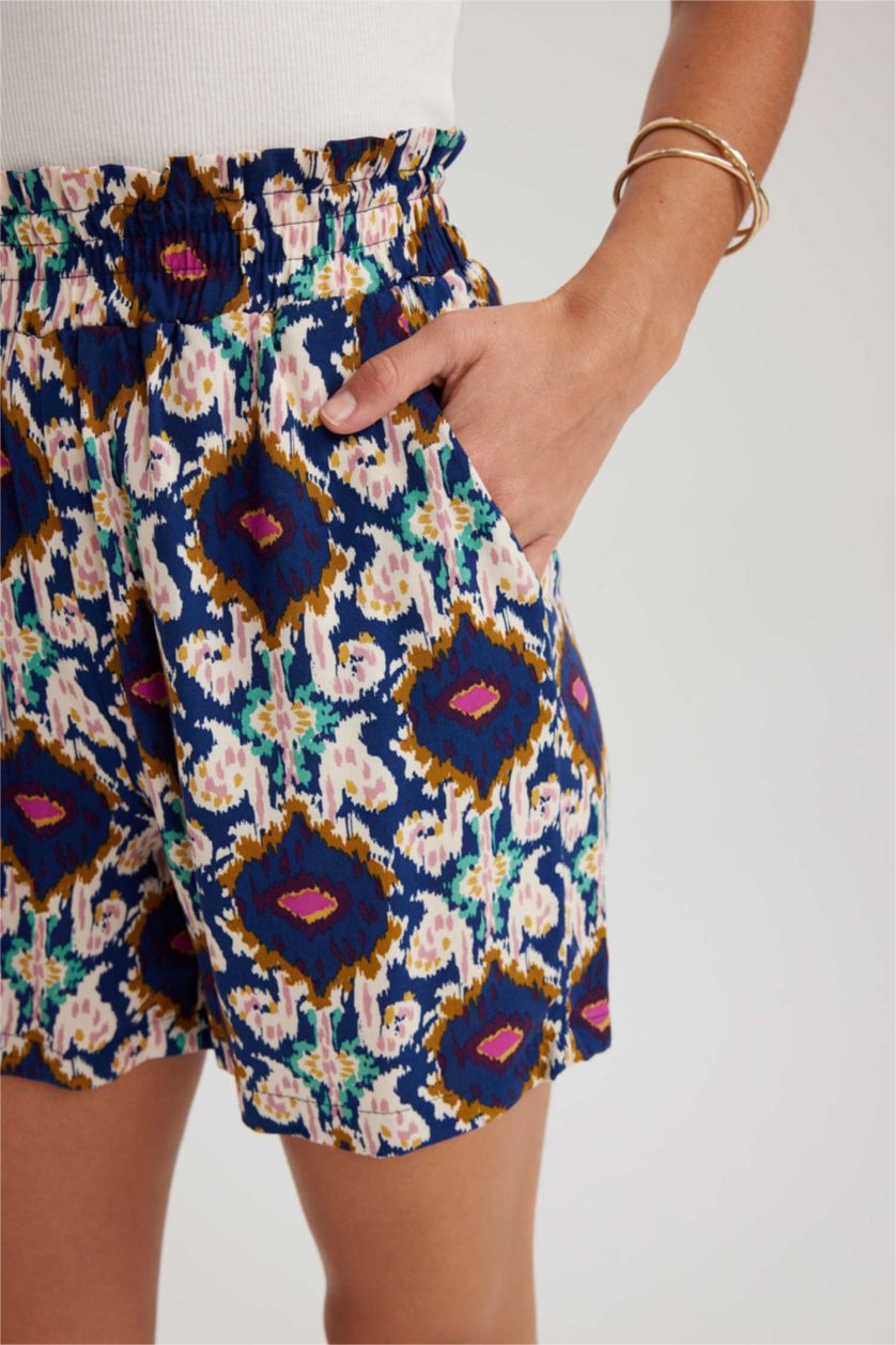 حريمي كحلي شورت فيسكوز بيبرباج بجيب