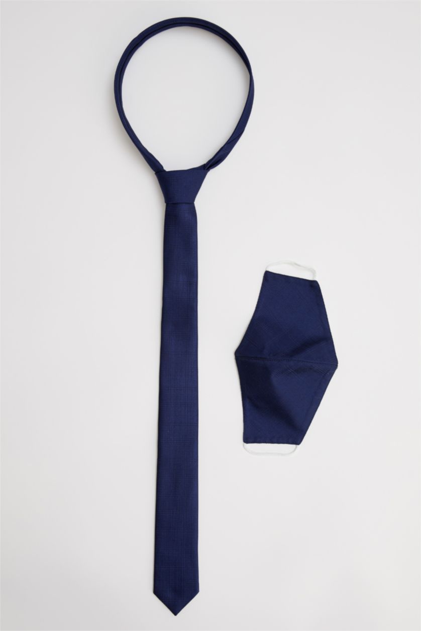 MAN NAVY Patterned Tie and Mask Set