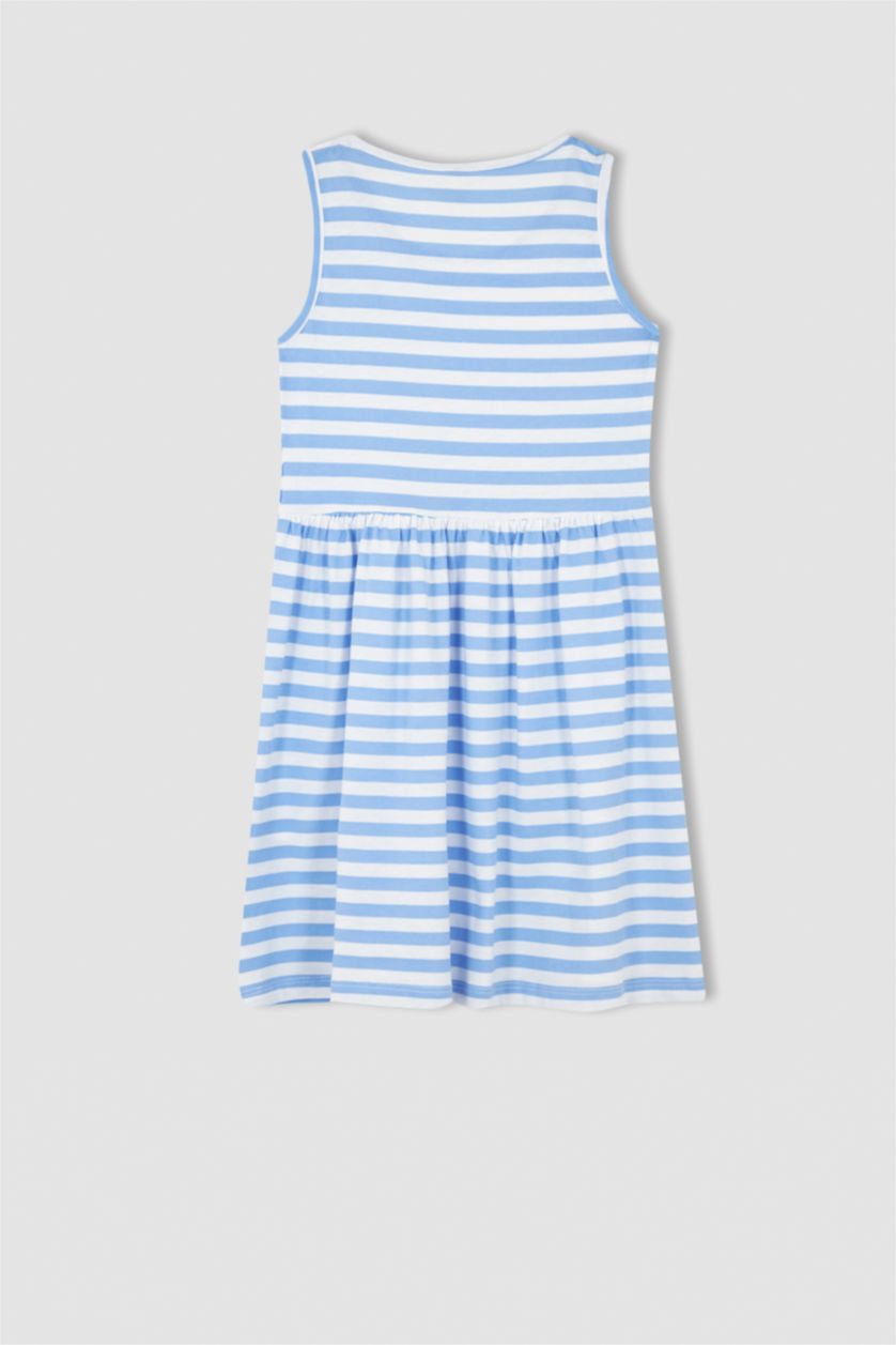 GIRLS & TEENS White Regular Fit Cotton Knitted Dress