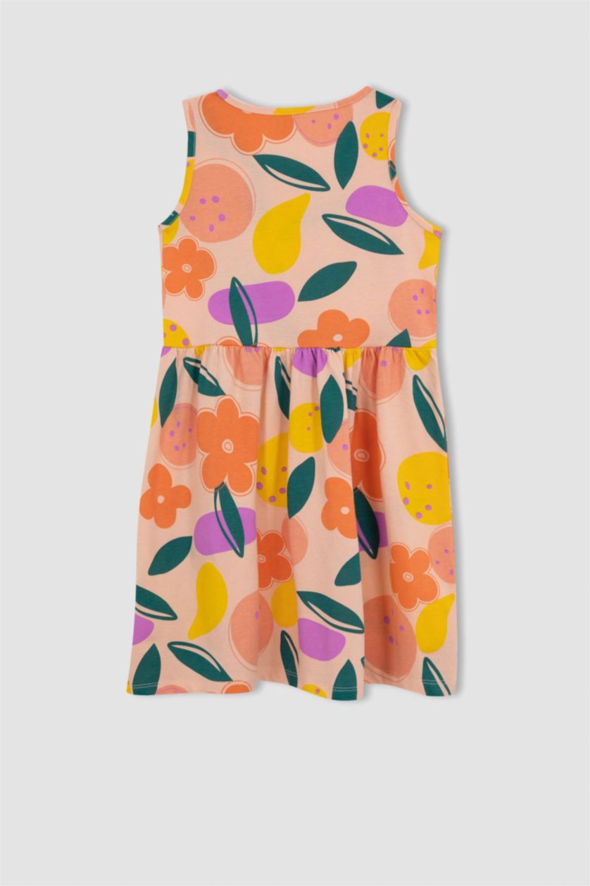 GIRLS & TEENS Pink Girl Patterned Sleeveless Dress