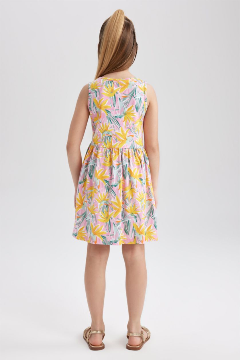 GIRLS & TEENS Pink Regular Fit Cotton Dress