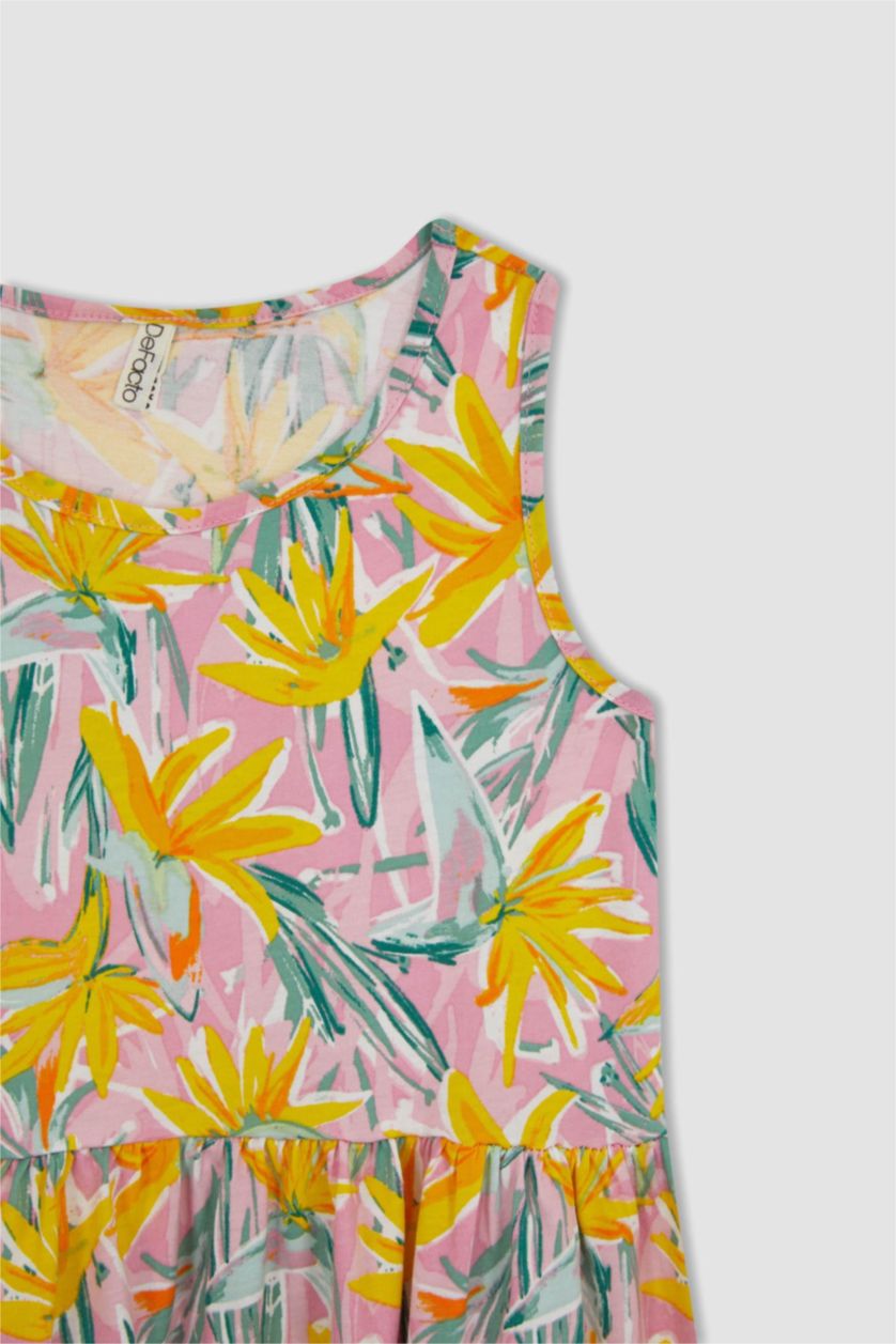 GIRLS & TEENS Pink Regular Fit Cotton Dress