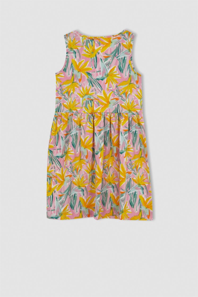 GIRLS & TEENS Pink Regular Fit Cotton Dress