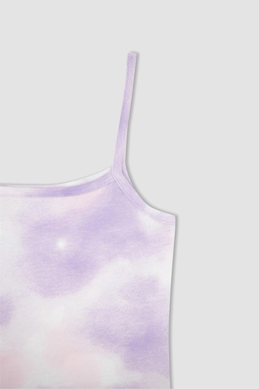 GIRLS & TEENS Light Lilac Girl Regular Fit Batik Patterned Suspender Cotton Combed Cotton Dress