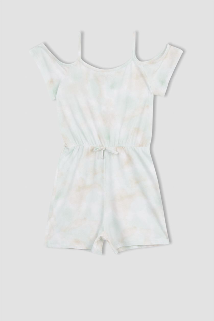 بناتي أكوا جمبسوت بناتي صيفي قطن تاي داي بحمالات