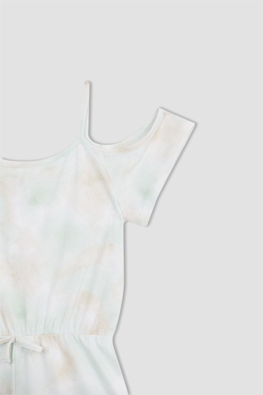 بناتي أكوا جمبسوت بناتي صيفي قطن تاي داي بحمالات