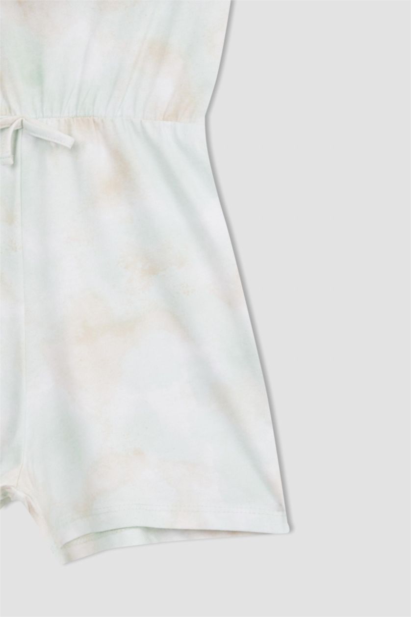 بناتي أكوا جمبسوت بناتي صيفي قطن تاي داي بحمالات