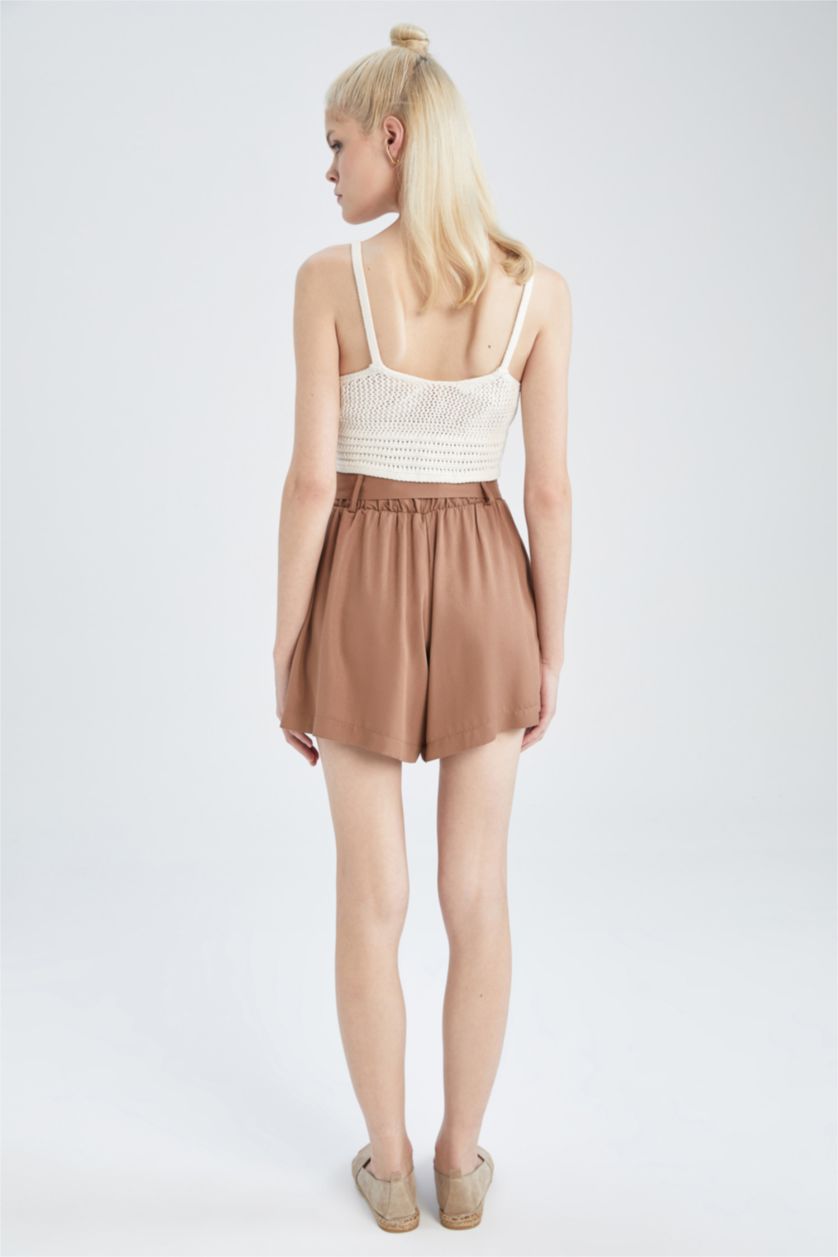 FEMME Marron Clair Short Coupe décontractée Taille Normale