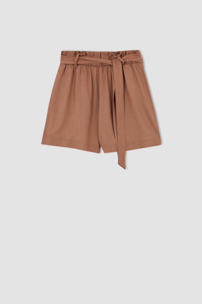 FEMME Marron Clair Short Coupe décontractée Taille Normale