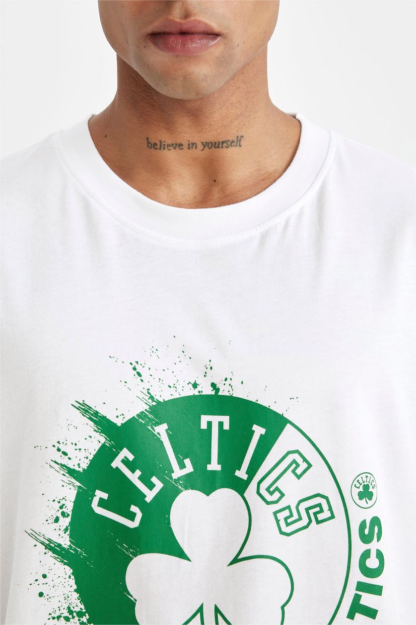 MAN White Boston Celtics Licensed T-Shirt