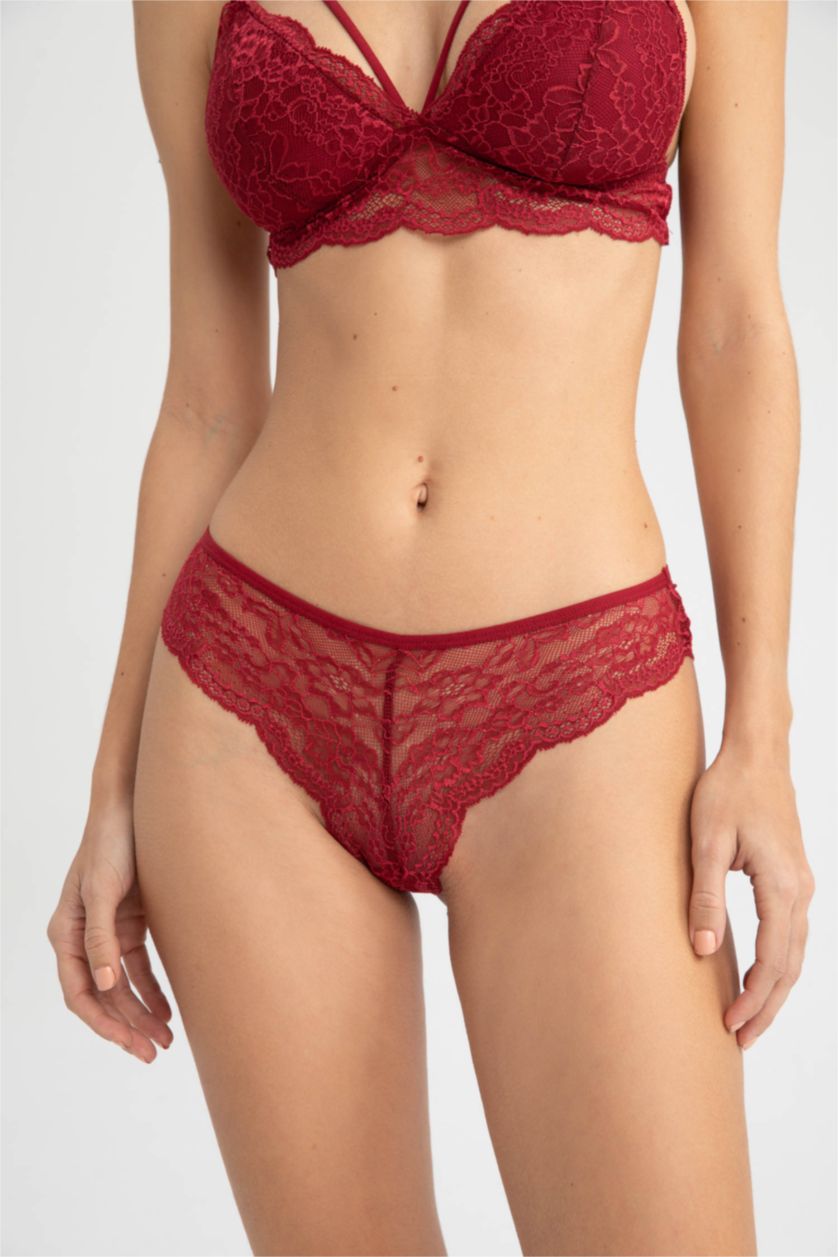 WOMAN Bordeaux Lace Slip Panty