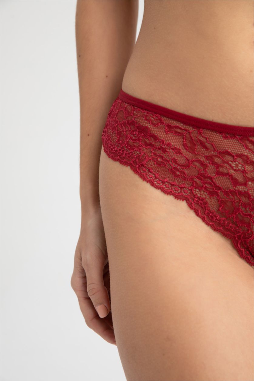 WOMAN Bordeaux Lace Slip Panty
