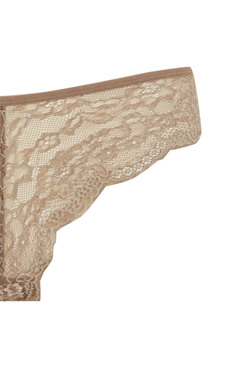 Kadın Açık Kahve Fall in Love Dantelli Brazilian Külot