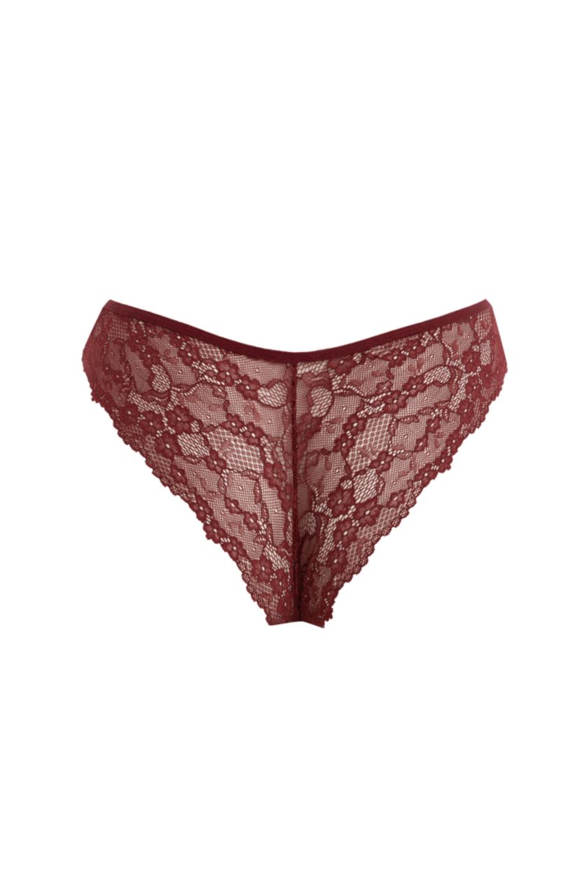 WOMAN Bordeaux Lace Slip Panty