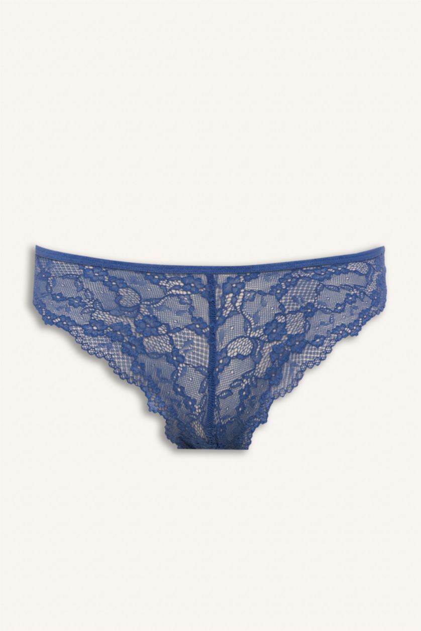 WOMAN Indigo Fall in Love Lace Brazilian Panty