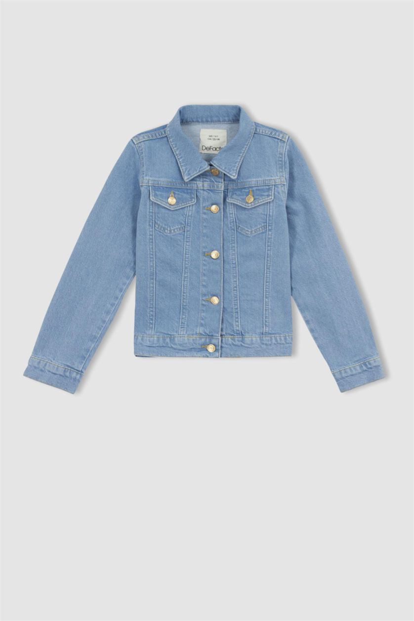 بناتي أزرق ثلجي جاكيت بناتي قصة عادية