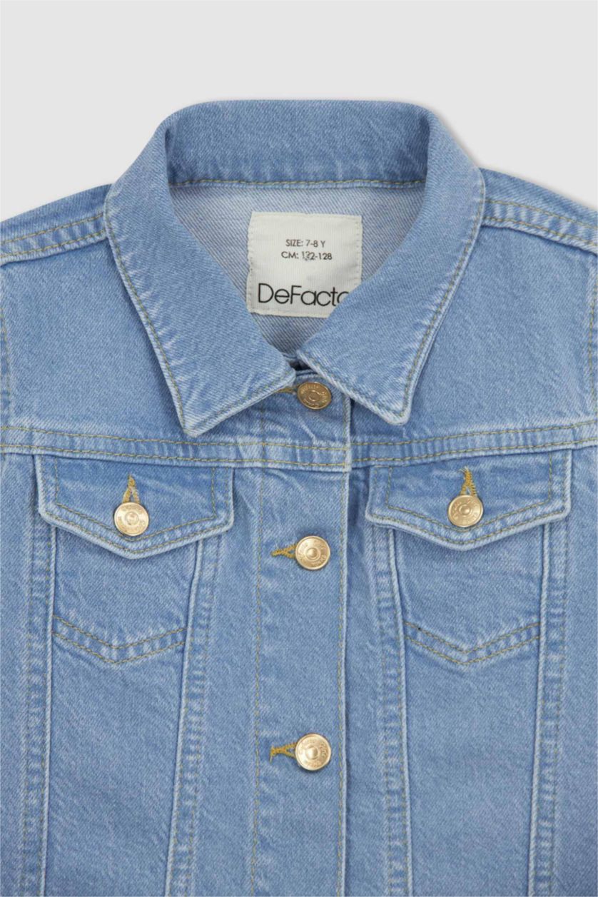 بناتي أزرق ثلجي جاكيت بناتي قصة عادية