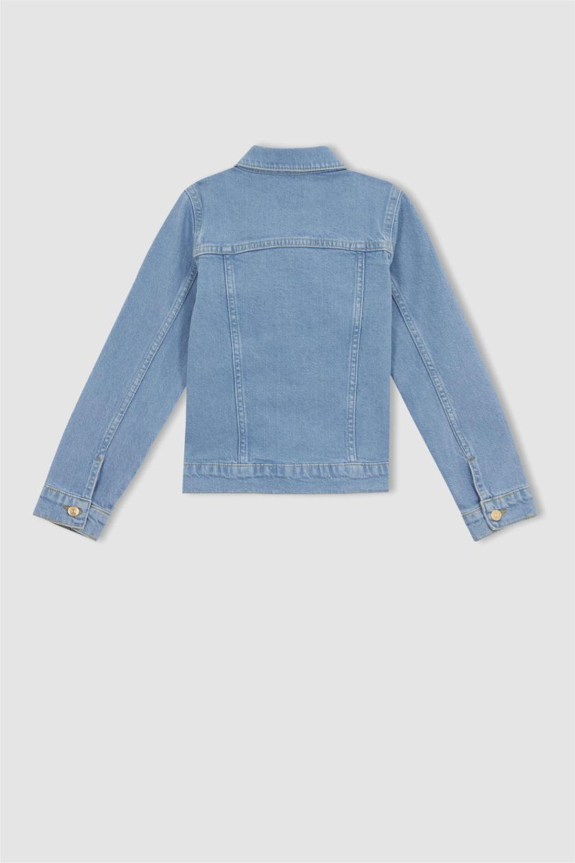 بناتي أزرق ثلجي جاكيت بناتي قصة عادية