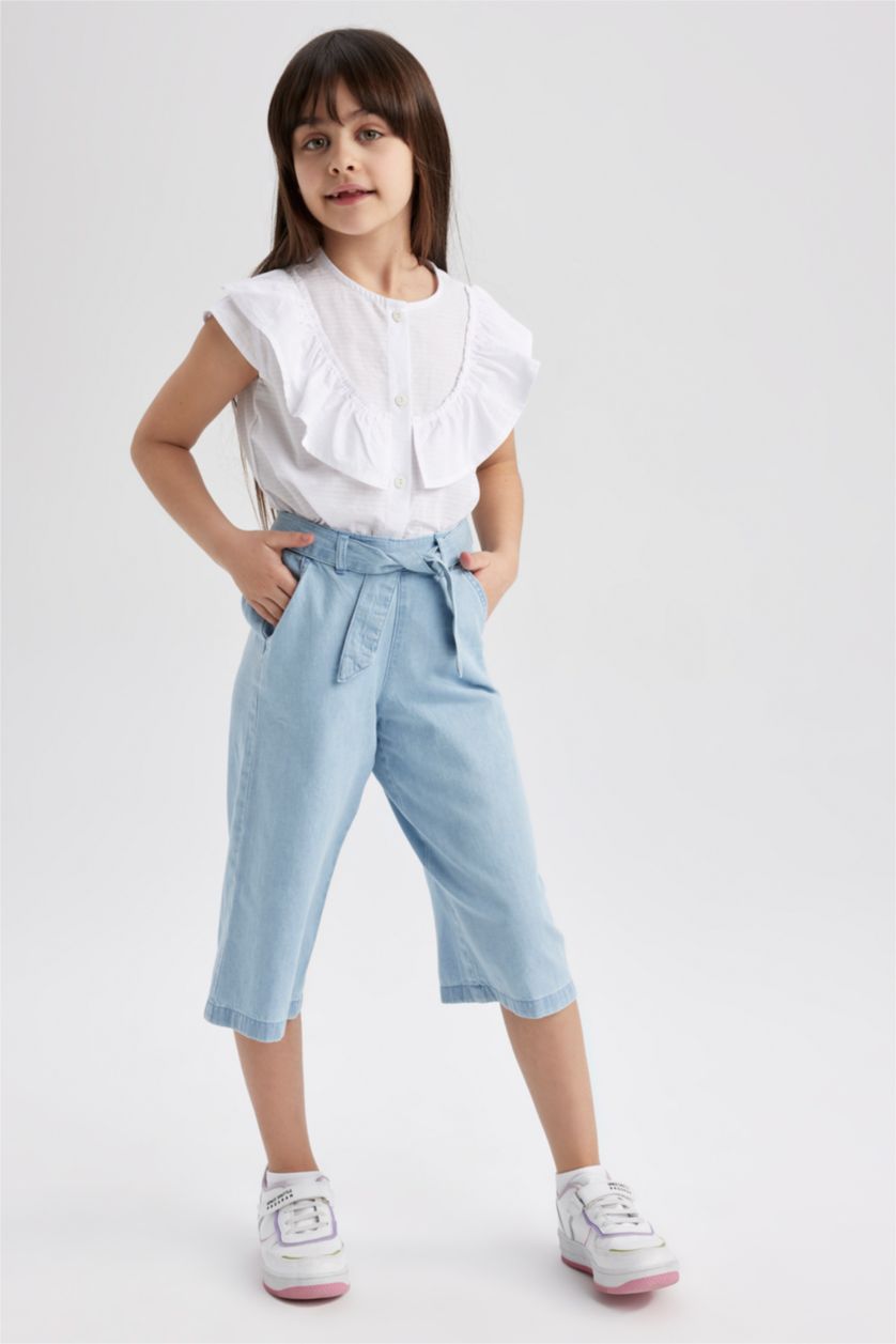 GIRLS & TEENS Ice Blue بنطلون كولوت فيت