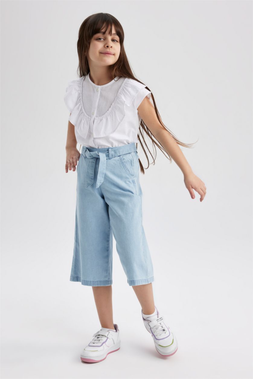 GIRLS & TEENS Ice Blue بنطلون كولوت فيت