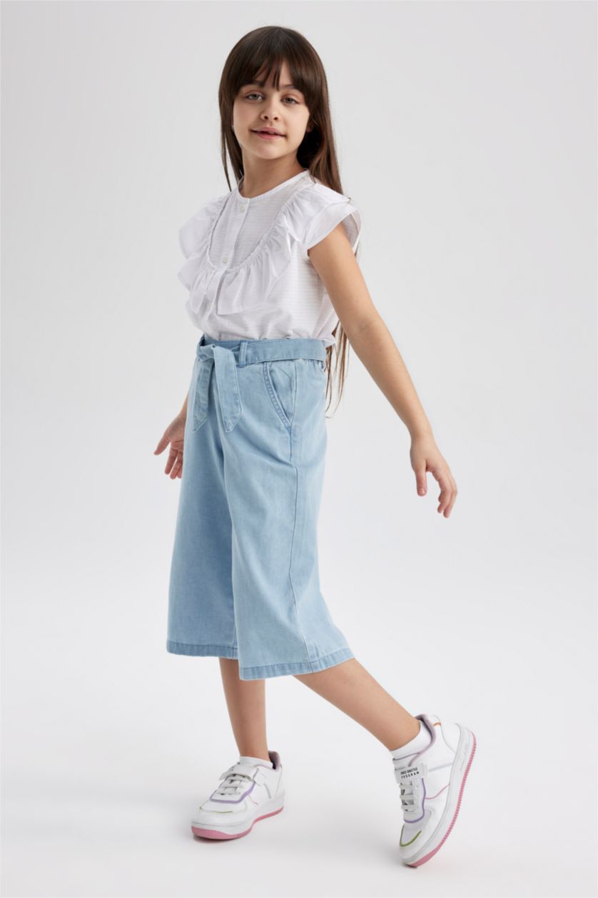 GIRLS & TEENS Ice Blue بنطلون كولوت فيت