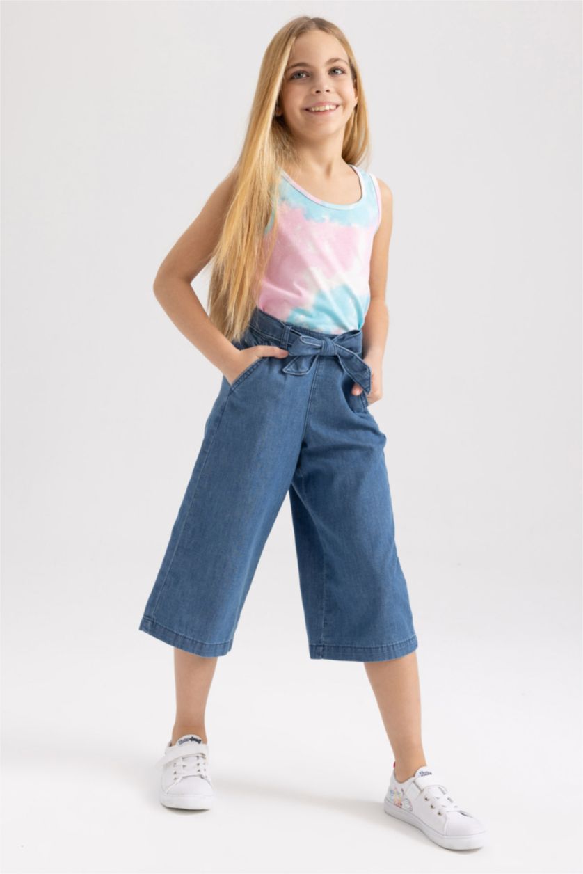 GIRLS & TEENS Blue بنطلون كولوت فيت