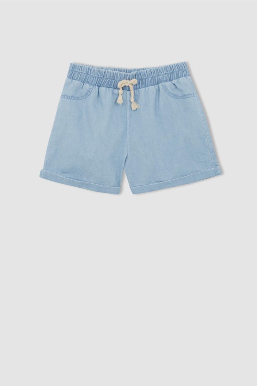 FILLES Bleu Short en Jean à taille élastique pour Fille
