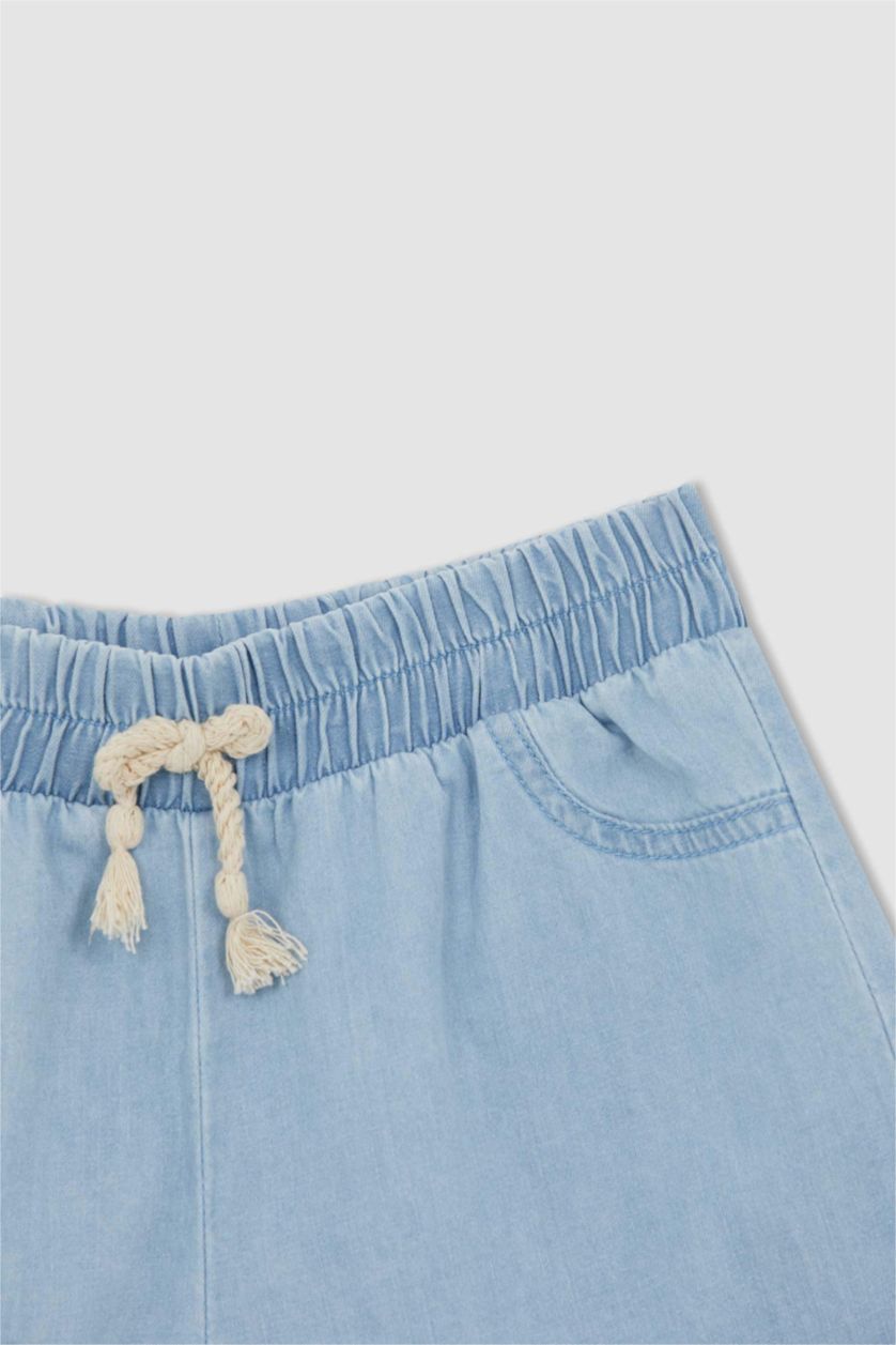FILLES Bleu Short en Jean à taille élastique pour Fille