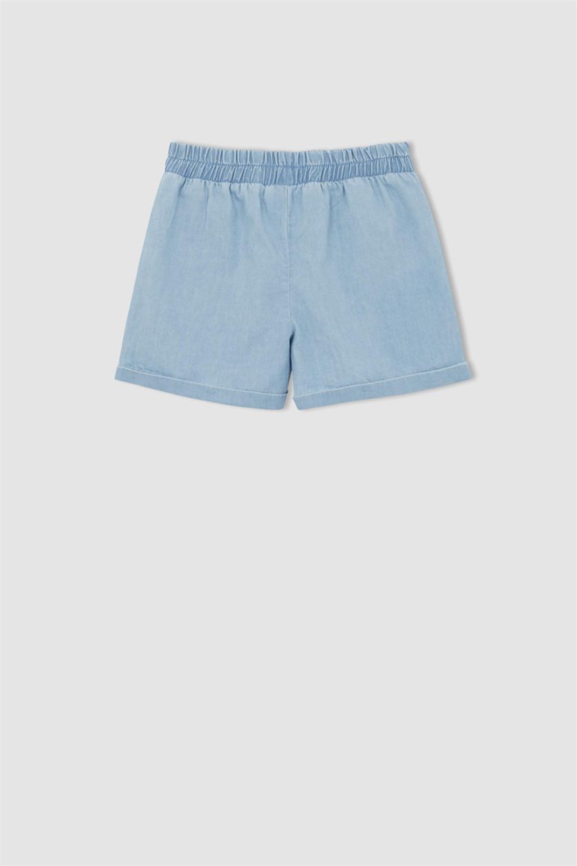 FILLES Bleu Short en Jean à taille élastique pour Fille