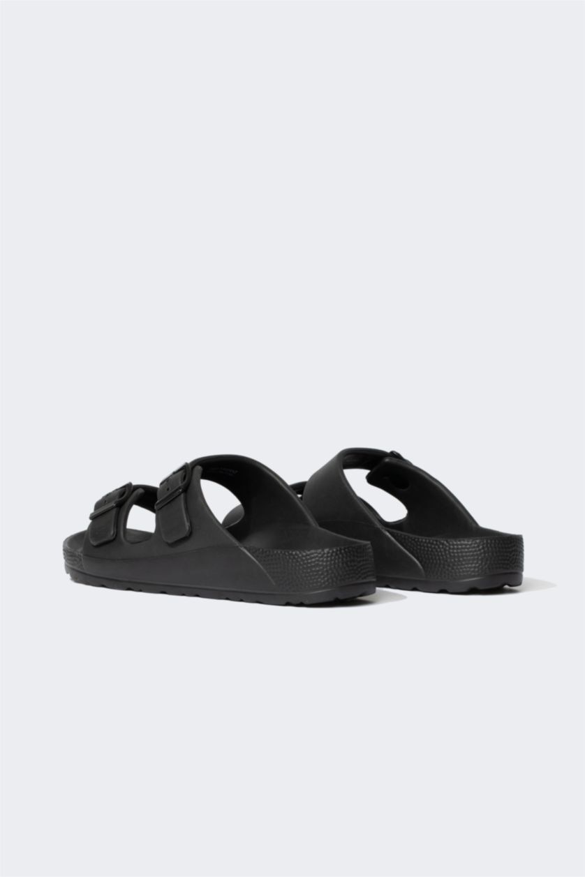 Женщины Черный Сланцы Eva на двойном ремешке для женщин