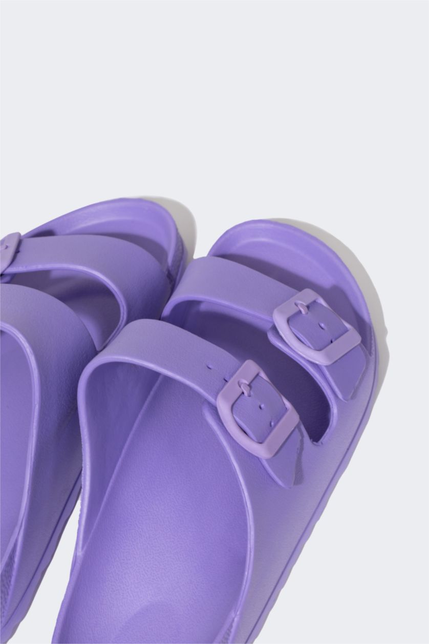 Женщины Сиреневый Сланцы Eva на двойном ремешке для женщин
