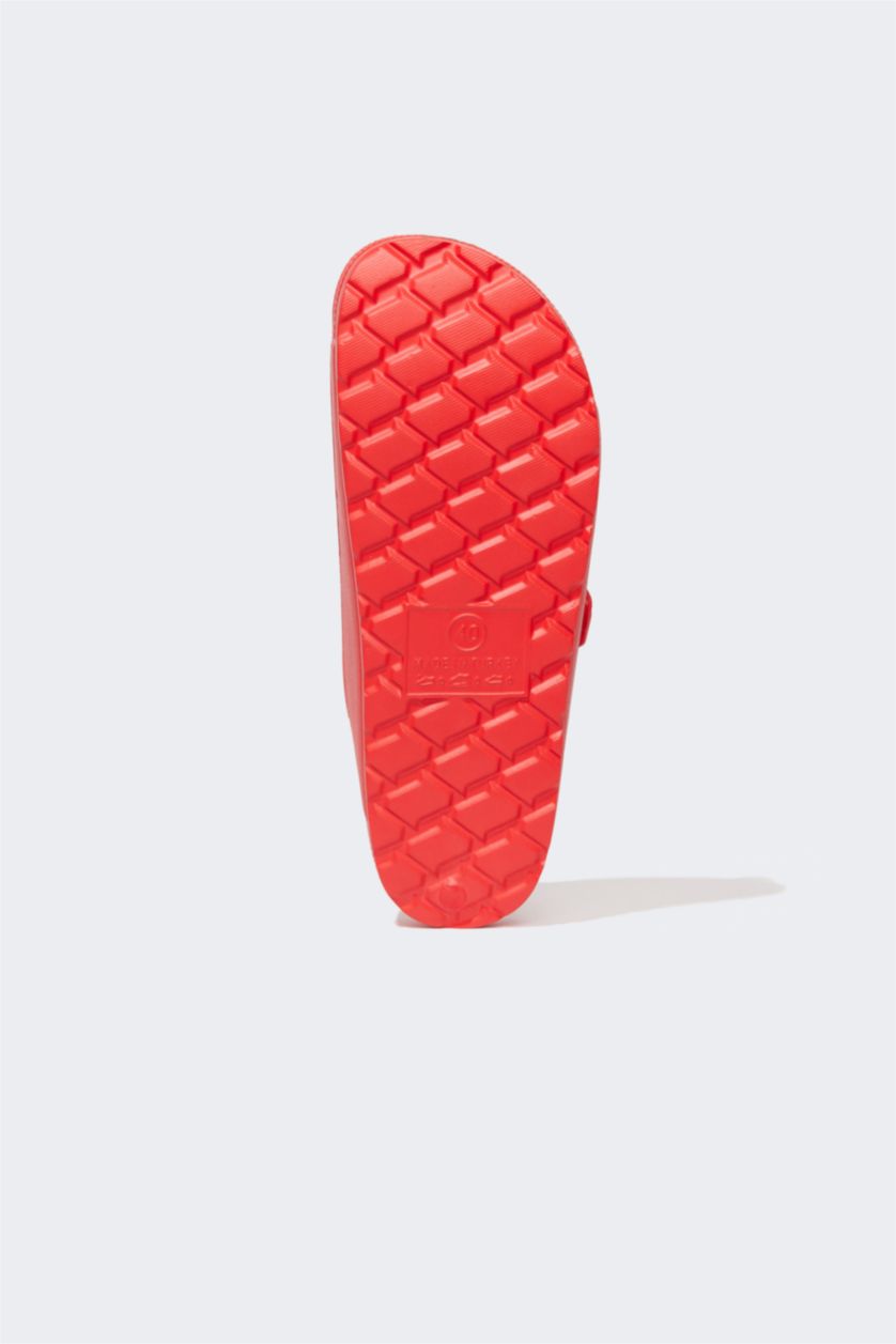 Женщины Красный Сланцы на плоской подошве из искусственной кожи для женщин