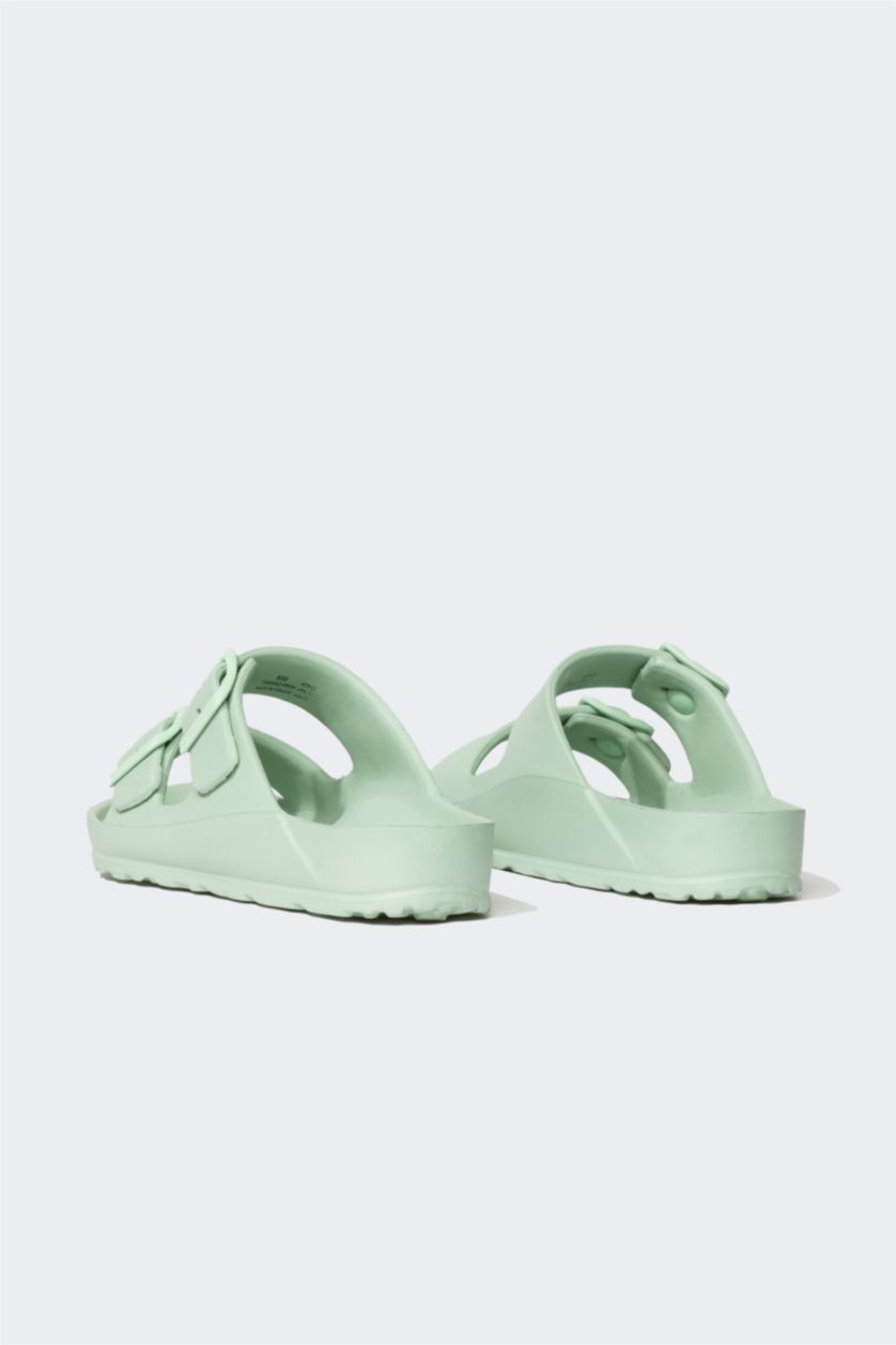 Woman Light Green Woman Flat Sole Eva Slippers