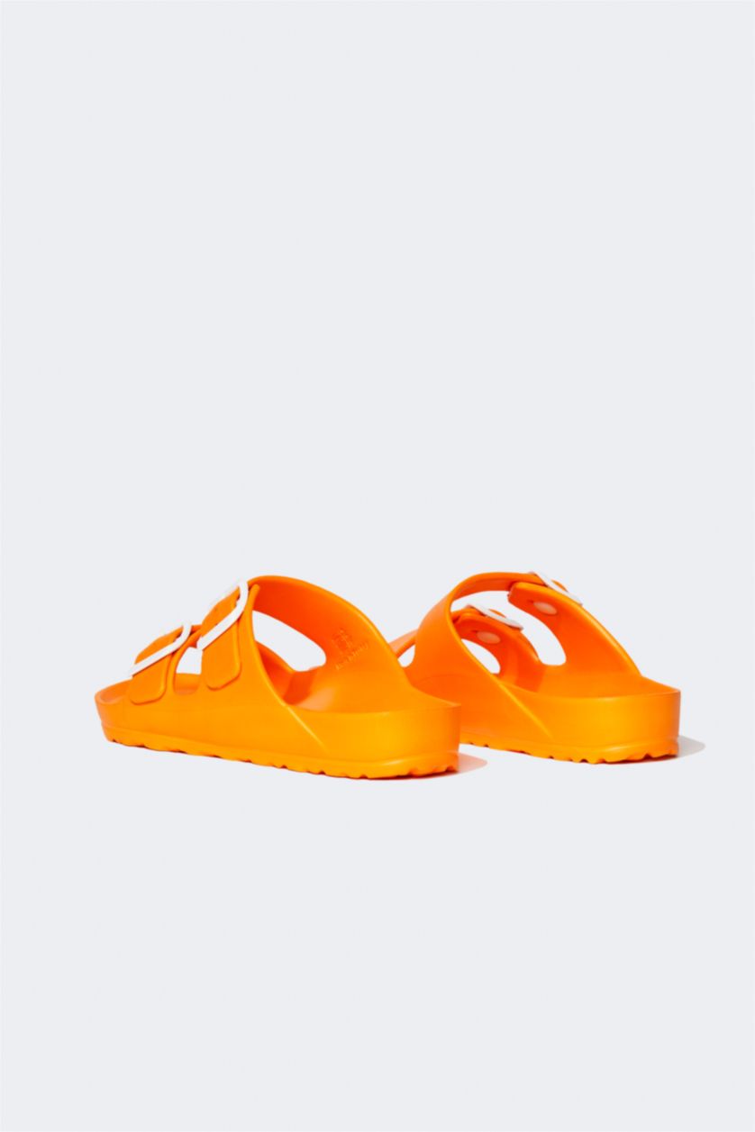 Женщины Оранжевый Сланцы Eva на двойном ремешке для женщин