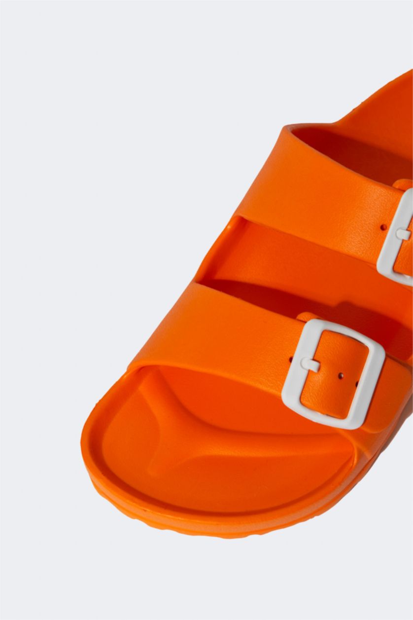 Женщины Оранжевый Сланцы Eva на двойном ремешке для женщин