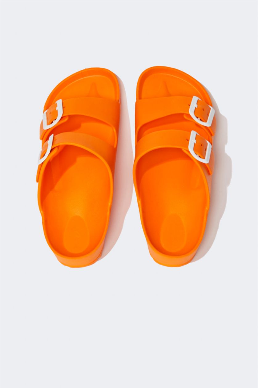 Женщины Оранжевый Сланцы Eva на двойном ремешке для женщин