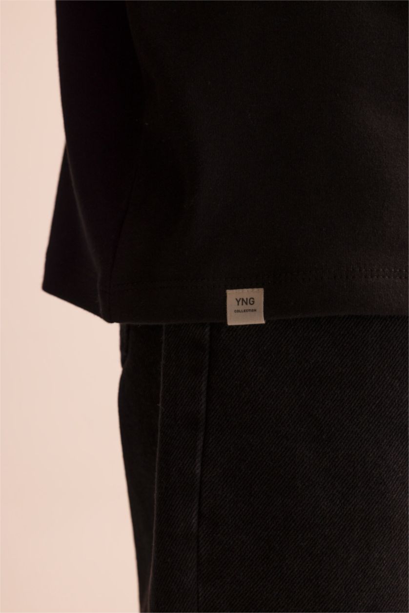 Men Black Oversize Fit Short Sleeve T-Shirt