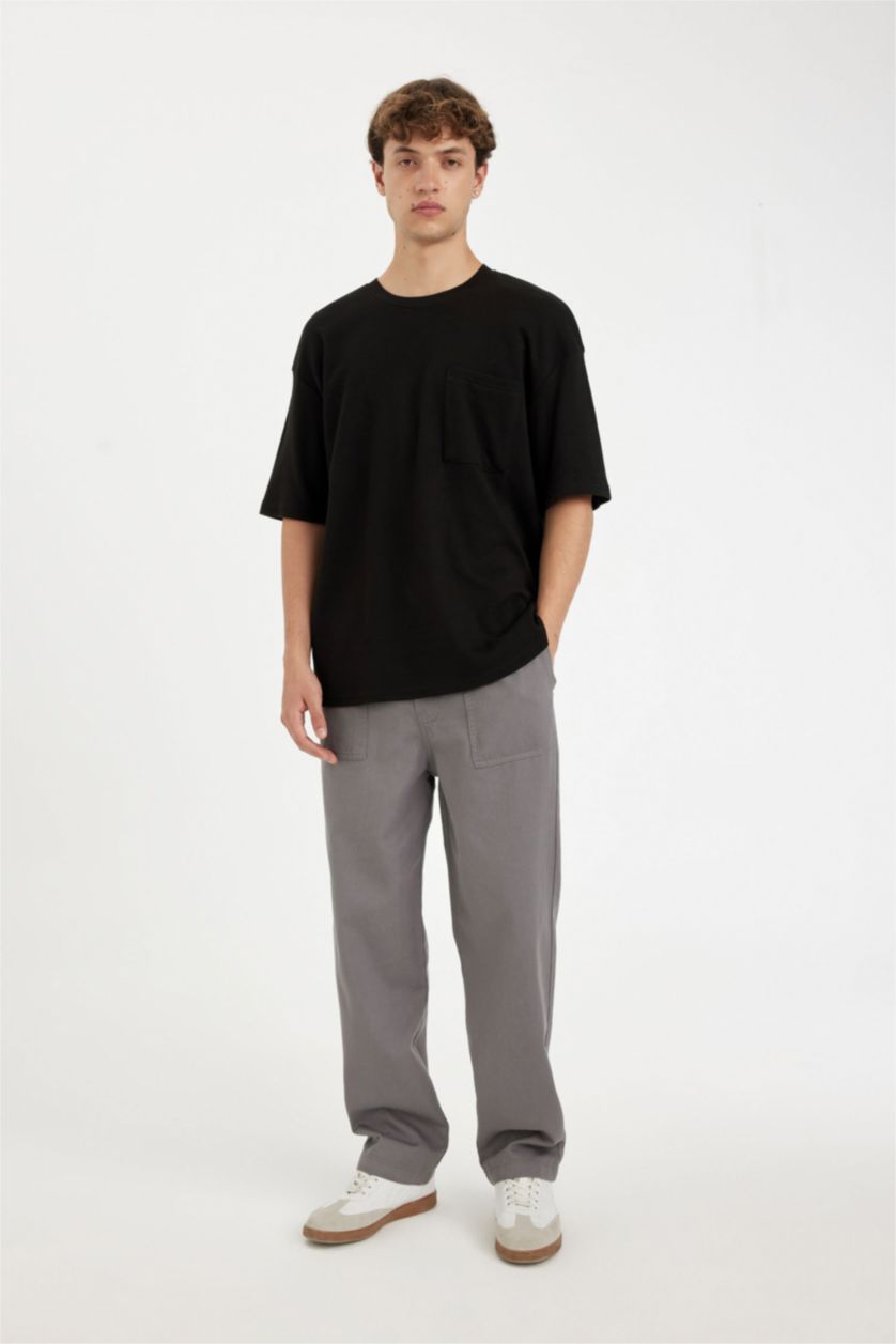 Men Black Oversize Fit Short Sleeve T-Shirt