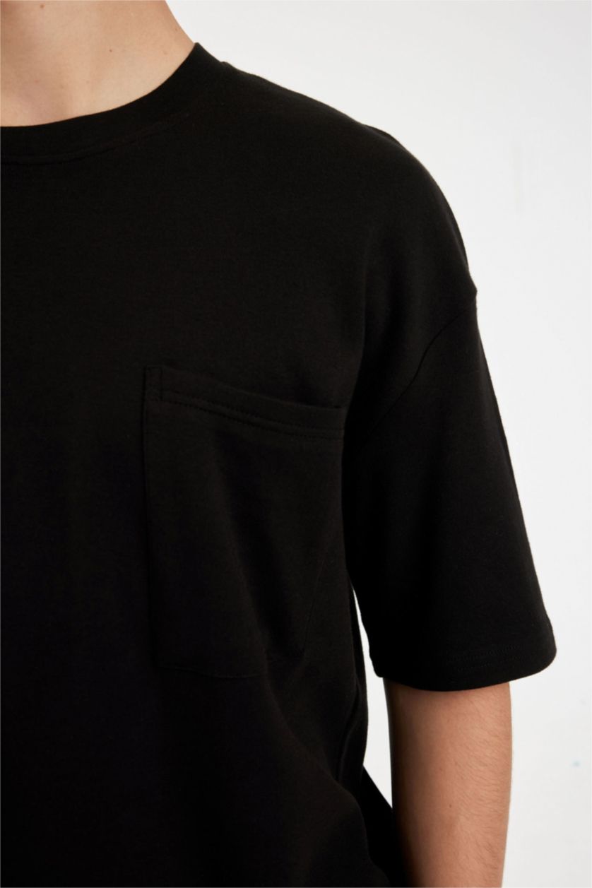 Men Black Oversize Fit Short Sleeve T-Shirt