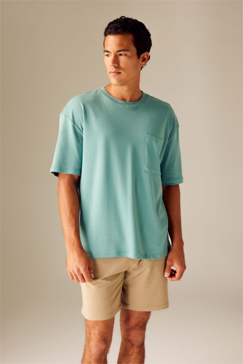 MAN Light Green Oversize Fit Crew Neck Short Sleeve T-Shirt