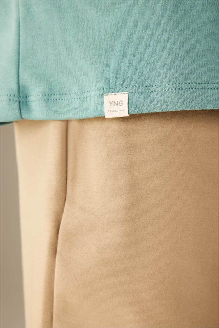 MAN Light Green Oversize Fit Crew Neck Short Sleeve T-Shirt