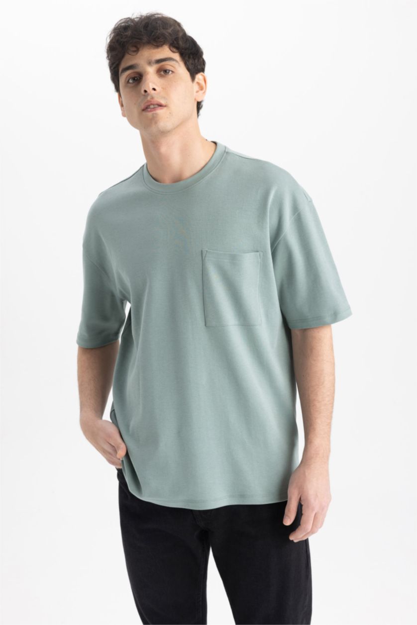 MAN Light Green Oversize Fit Crew Neck Short Sleeve T-Shirt