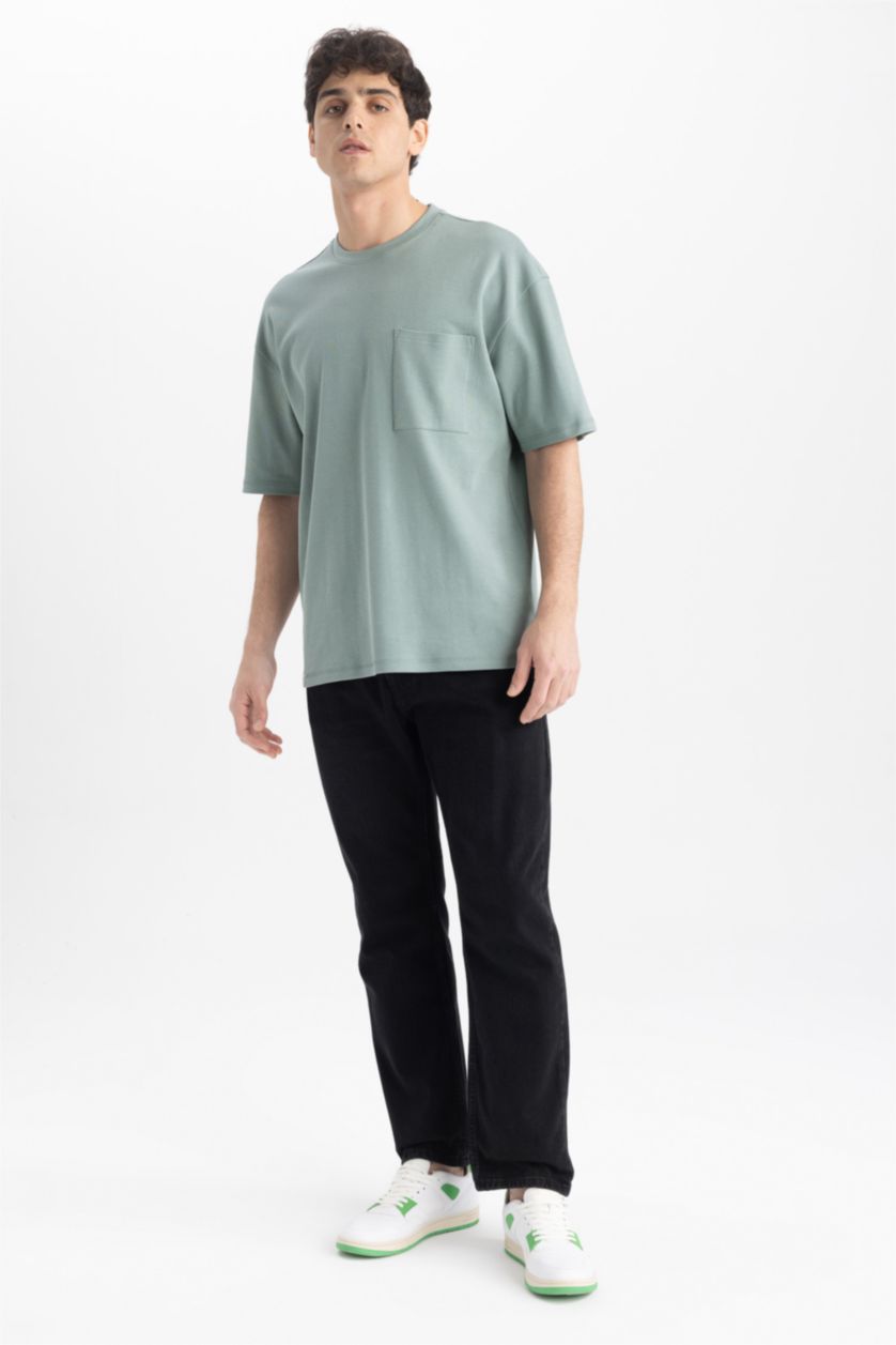 MAN Light Green Oversize Fit Crew Neck Short Sleeve T-Shirt