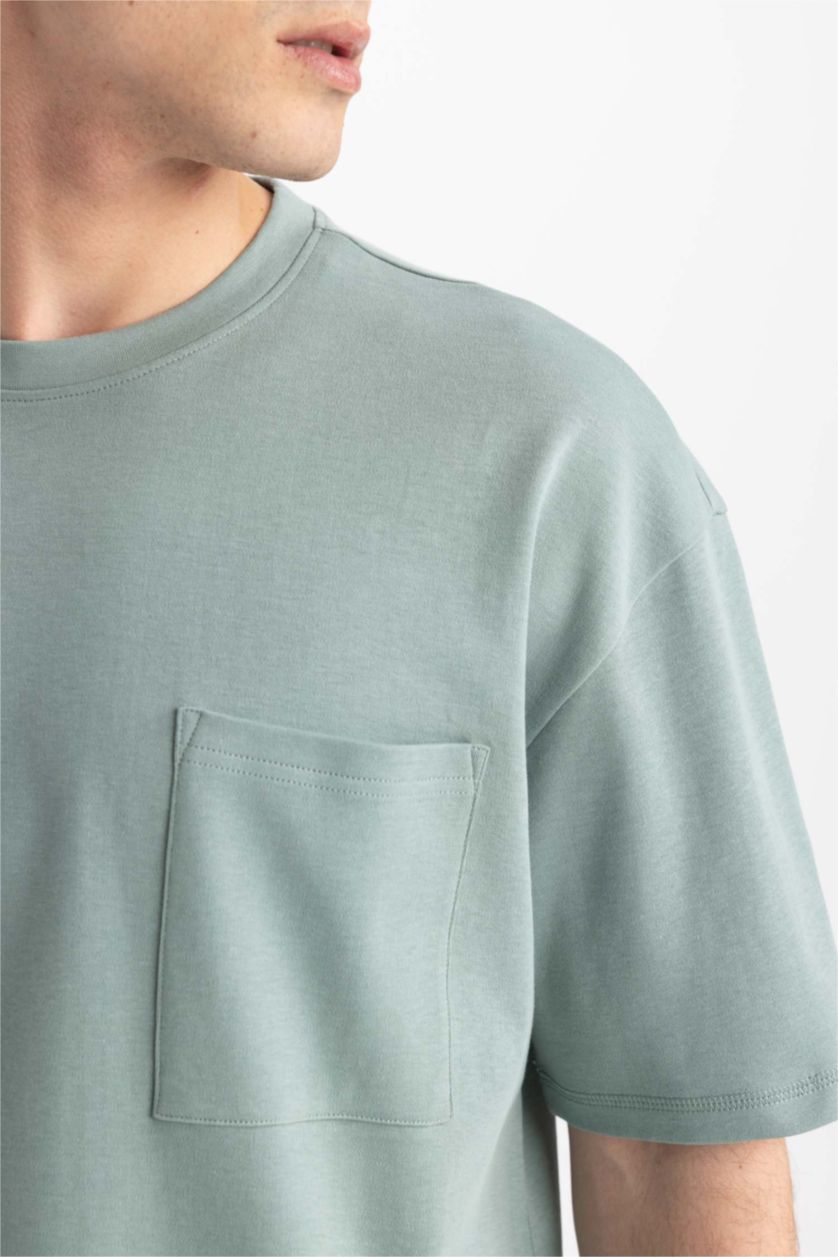 MAN Light Green Oversize Fit Crew Neck Short Sleeve T-Shirt