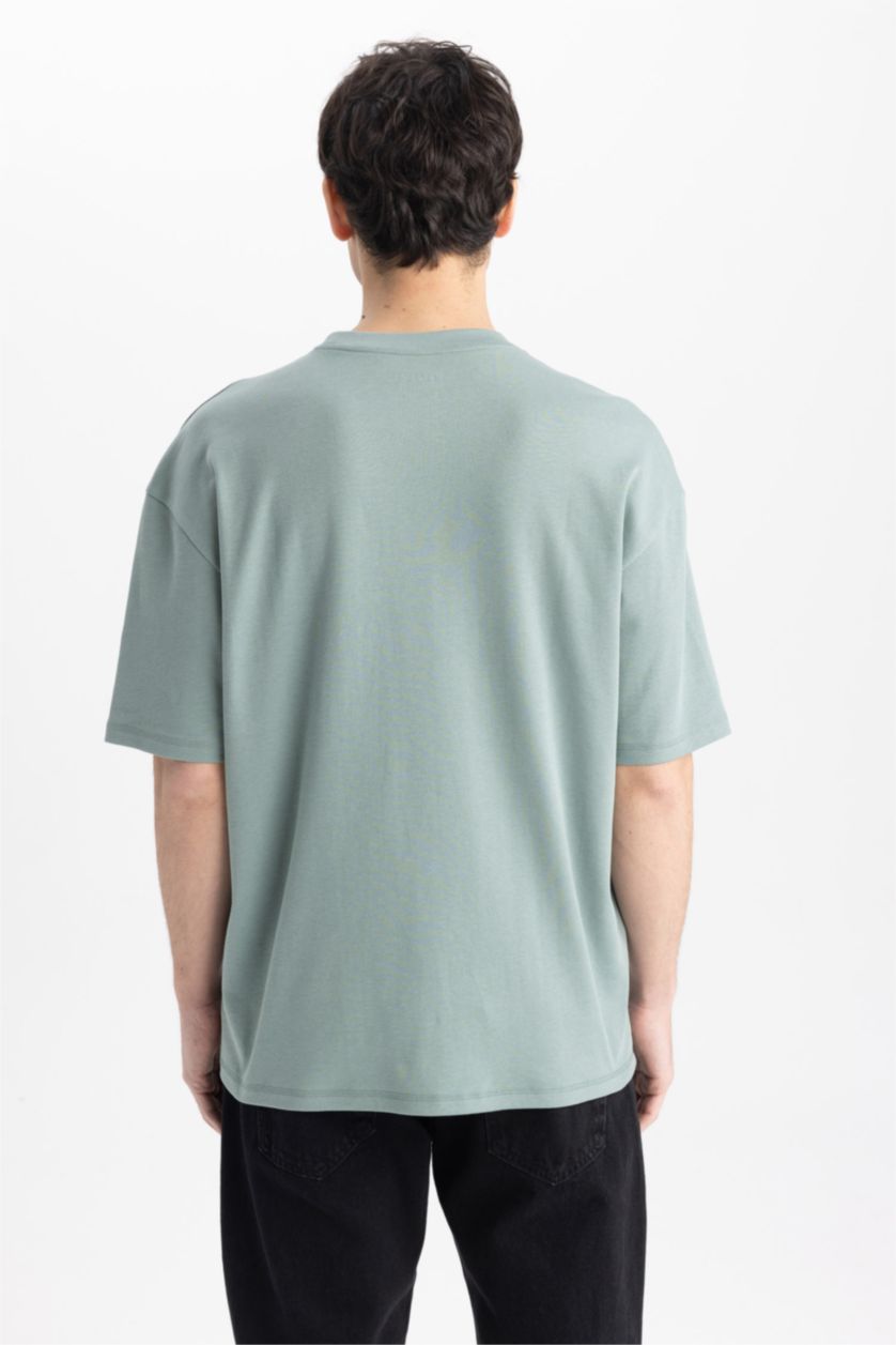 MAN Light Green Oversize Fit Crew Neck Short Sleeve T-Shirt