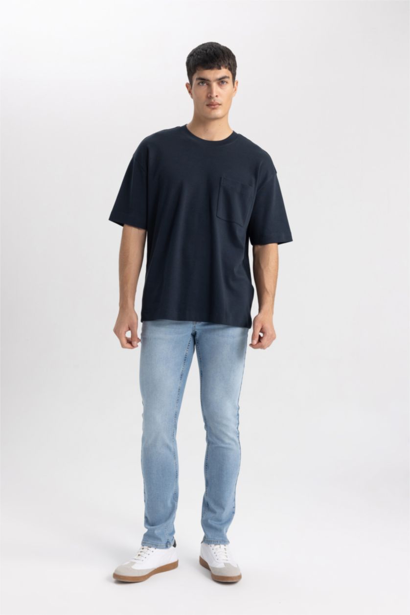MAN NAVY Oversize Fit Short Sleeve T-Shirt
