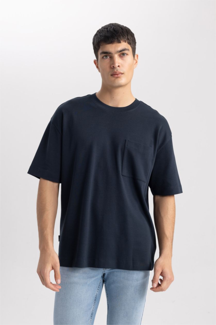 MAN NAVY Oversize Fit Short Sleeve T-Shirt